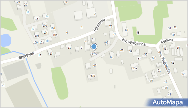 Modlnica, św. Wojciecha, 67A, mapa Modlnica