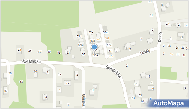 Mogilany, Świątnicka, 57, mapa Mogilany