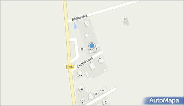 Mokobody, Świerkowa, 1, mapa Mokobody