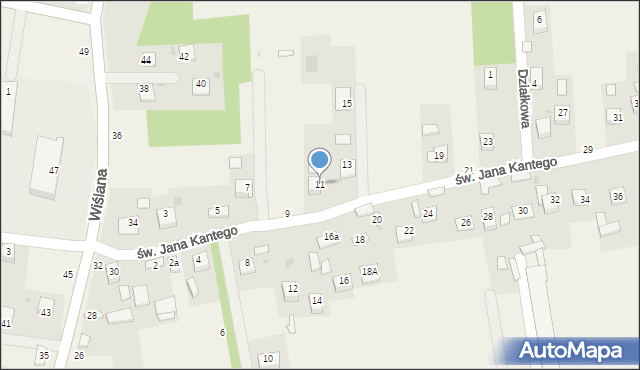 Mokrzyska, św. Jana Kantego, 11, mapa Mokrzyska