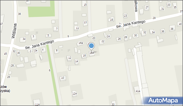 Mokrzyska, św. Jana Kantego, 18A, mapa Mokrzyska
