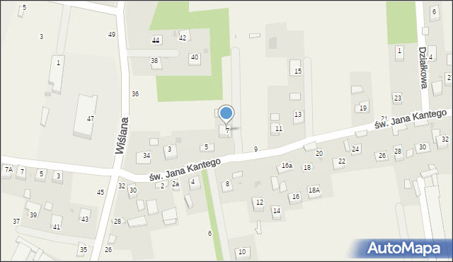 Mokrzyska, św. Jana Kantego, 7, mapa Mokrzyska