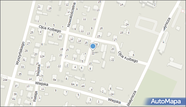 Mońki, św. Kazimierza, 12, mapa Mońki