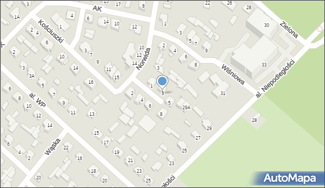 Mońki, Świerkowa, 3, mapa Mońki