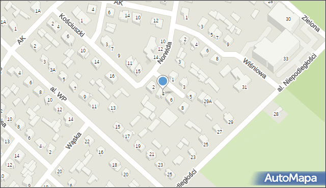 Mońki, Świerkowa, 4, mapa Mońki