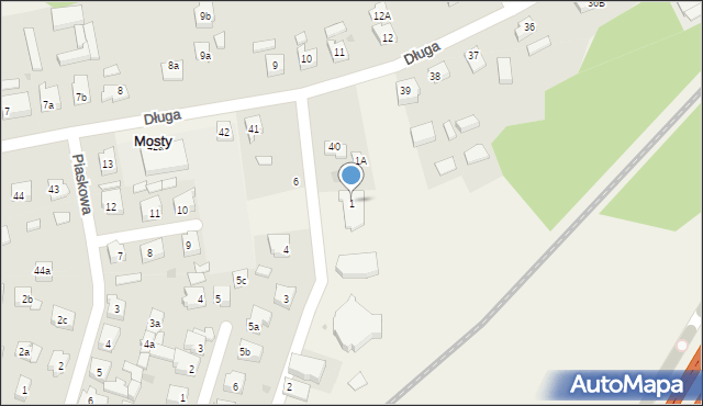 Mosty, św. Alberta, 1, mapa Mosty