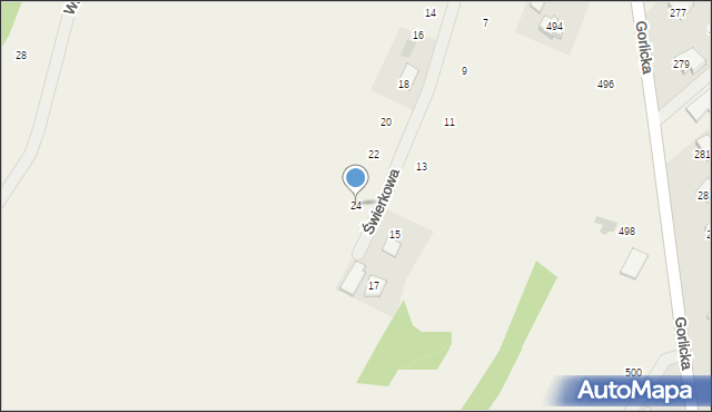 Moszczenica, Świerkowa, 24, mapa Moszczenica