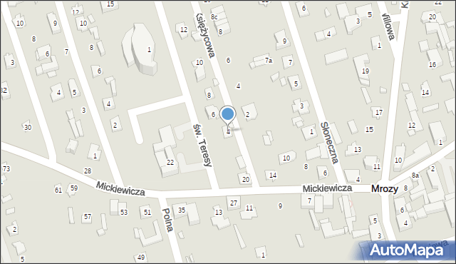 Mrozy, św. Teresy, 4, mapa Mrozy