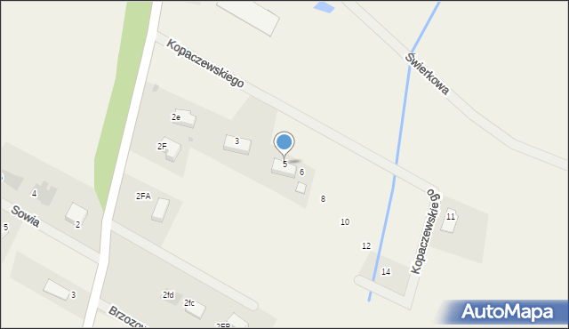 Myśliszów, Świerkowa, 5, mapa Myśliszów