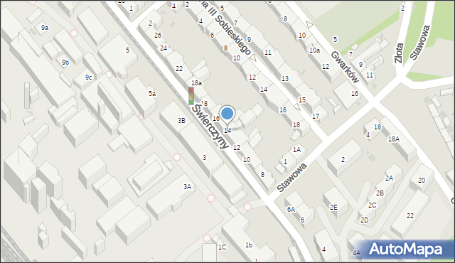 Mysłowice, Świerczyny Bernarda, 14, mapa Mysłowice
