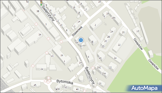 Mysłowice, Świerczyny Bernarda, 6, mapa Mysłowice