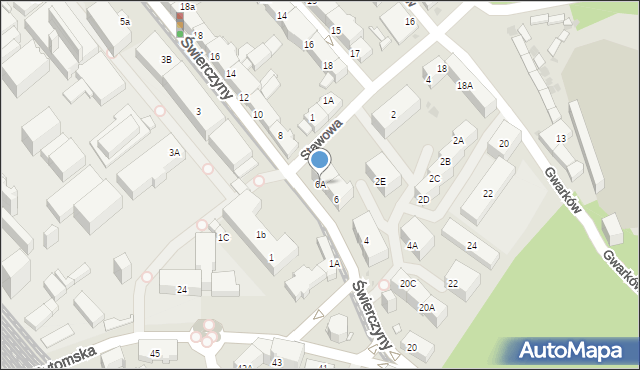 Mysłowice, Świerczyny Bernarda, 6A, mapa Mysłowice
