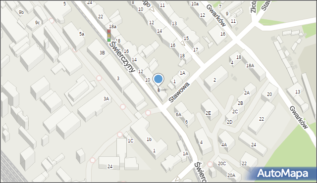 Mysłowice, Świerczyny Bernarda, 8, mapa Mysłowice
