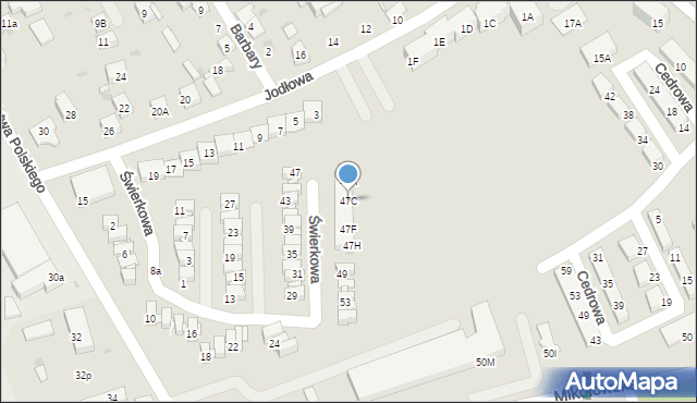 Mysłowice, Świerkowa, 47C, mapa Mysłowice