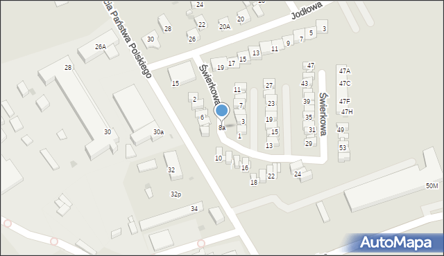 Mysłowice, Świerkowa, 8a, mapa Mysłowice