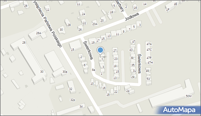 Mysłowice, Świerkowa, 9, mapa Mysłowice