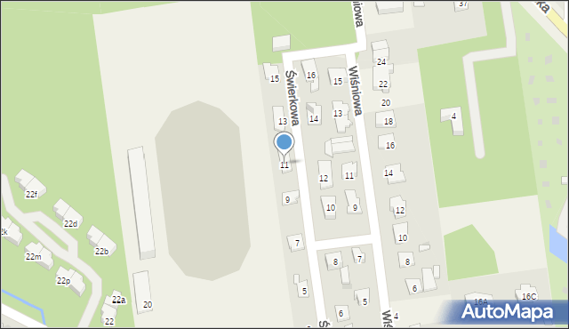 Nadarzyn, Świerkowa, 11, mapa Nadarzyn