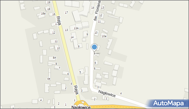 Nagłowice, św. Floriana, 7, mapa Nagłowice