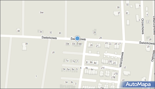 Namysłów, Świerkowa, 33a, mapa Namysłów