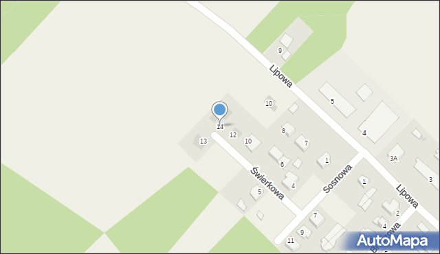 Narewka, Świerkowa, 14, mapa Narewka