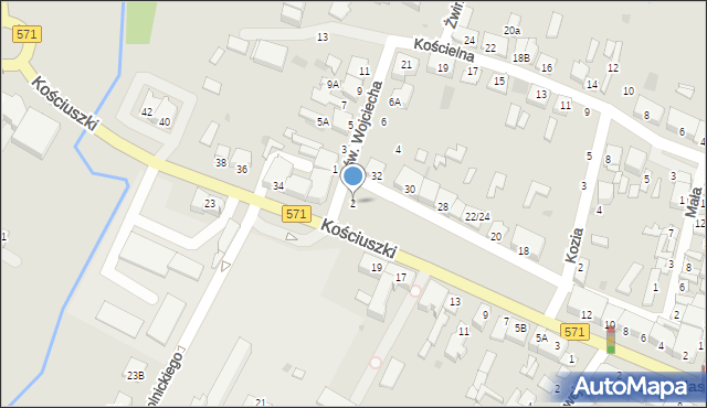 Nasielsk, św. Wojciecha, 2, mapa Nasielsk