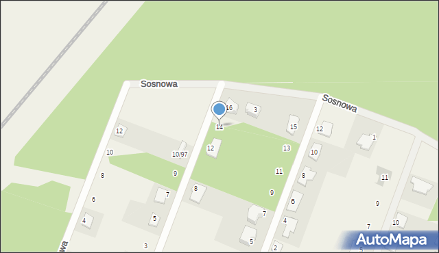 Nekla, Świerkowa, 14, mapa Nekla