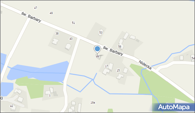 Nidek, św. Barbary, 44, mapa Nidek