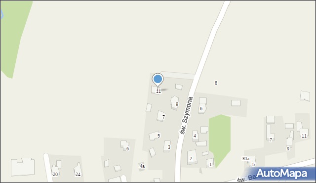 Nidek, św. Szymona, 11, mapa Nidek