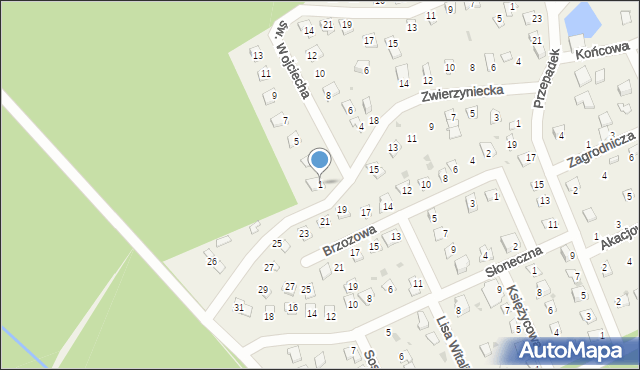 Nienawiszcz, św. Wojciecha, 1, mapa Nienawiszcz