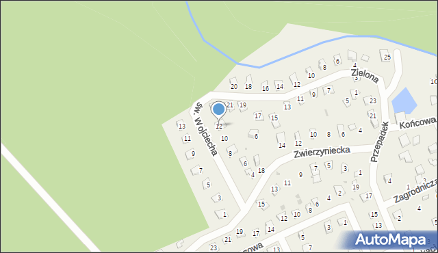 Nienawiszcz, św. Wojciecha, 12, mapa Nienawiszcz