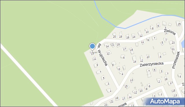 Nienawiszcz, św. Wojciecha, 13, mapa Nienawiszcz