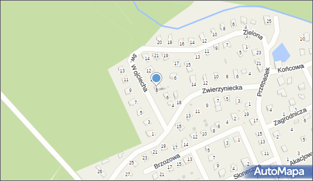 Nienawiszcz, św. Wojciecha, 8, mapa Nienawiszcz