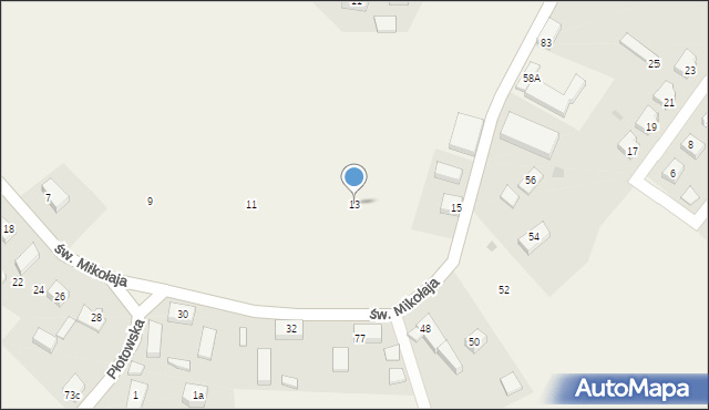 Niezabyszewo, św. Mikołaja, 13, mapa Niezabyszewo