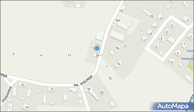 Niezabyszewo, św. Mikołaja, 15, mapa Niezabyszewo
