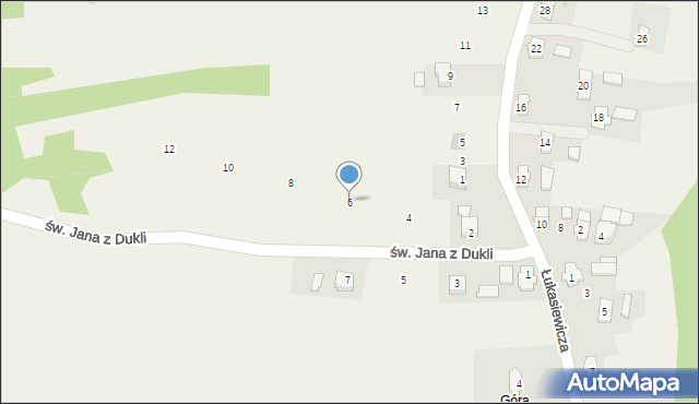 Niżna Łąka, św. Jana z Dukli, 6, mapa Niżna Łąka