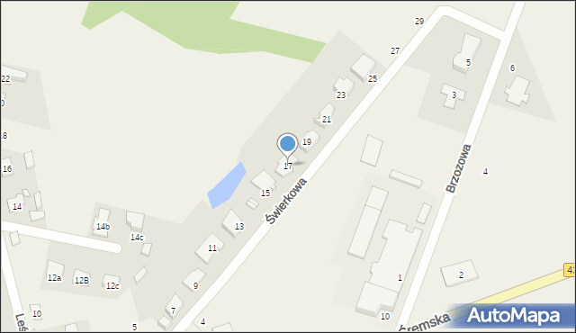 Nochowo, Świerkowa, 17, mapa Nochowo