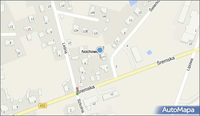 Nochowo, Świerkowa, 3, mapa Nochowo