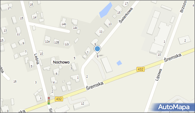 Nochowo, Świerkowa, 4, mapa Nochowo