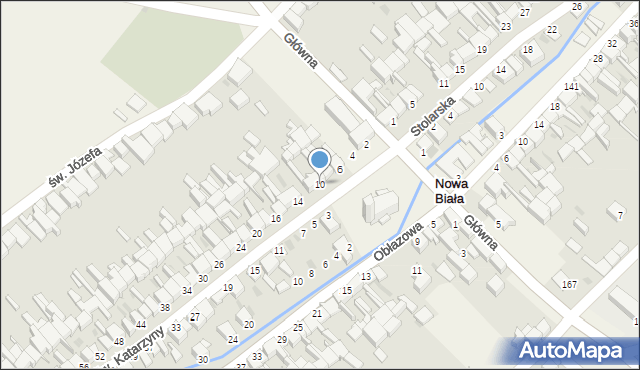 Nowa Biała, św. Katarzyny, 10, mapa Nowa Biała