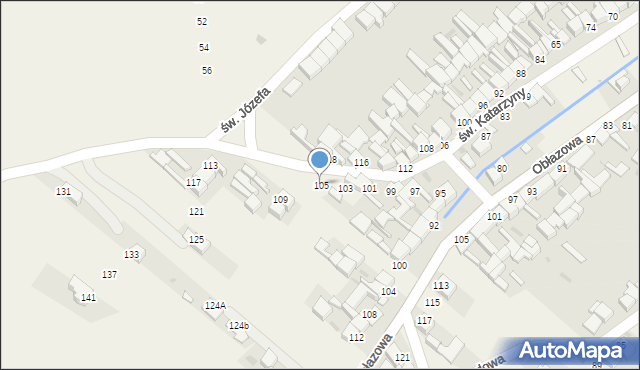 Nowa Biała, św. Katarzyny, 105, mapa Nowa Biała
