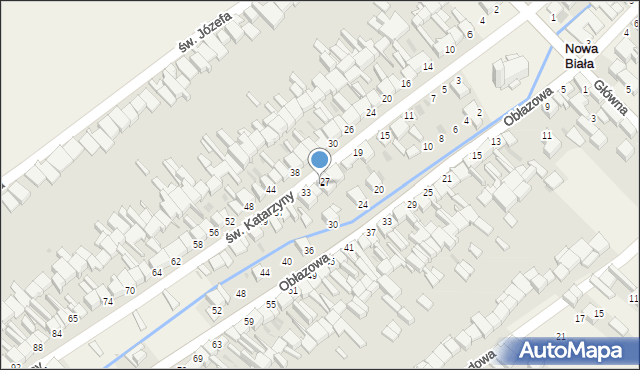 Nowa Biała, św. Katarzyny, 29, mapa Nowa Biała
