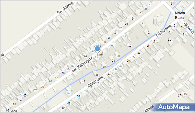 Nowa Biała, św. Katarzyny, 31, mapa Nowa Biała