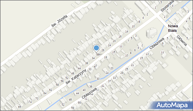 Nowa Biała, św. Katarzyny, 32, mapa Nowa Biała