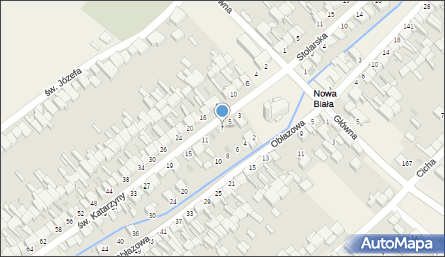 Nowa Biała, św. Katarzyny, 7, mapa Nowa Biała