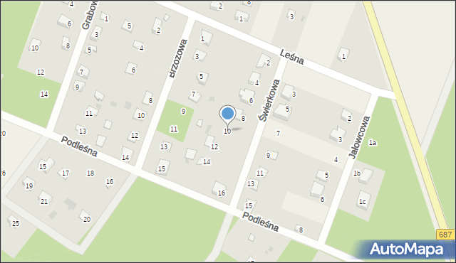 Nowa Łuka, Świerkowa, 10, mapa Nowa Łuka