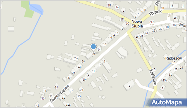Nowa Słupia, Świętokrzyska, 16, mapa Nowa Słupia