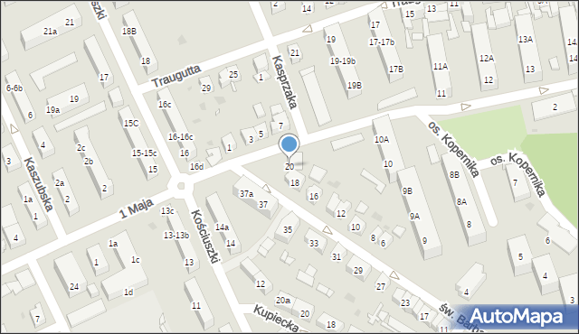 Nowa Sól, św. Barbary, 20, mapa Nowa Sól