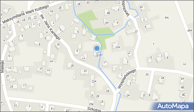 Nowa Wieś, św. Jana Kantego, 13, mapa Nowa Wieś