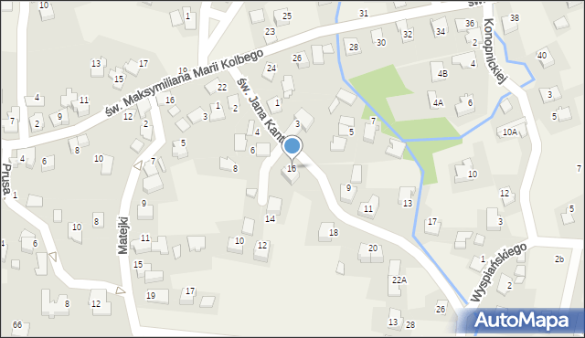 Nowa Wieś, św. Jana Kantego, 16, mapa Nowa Wieś