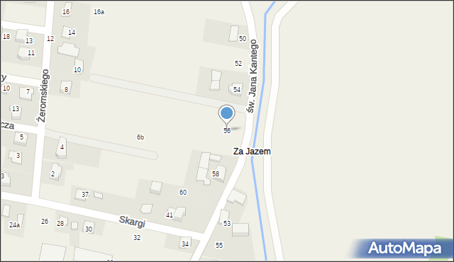 Nowa Wieś, św. Jana Kantego, 56, mapa Nowa Wieś